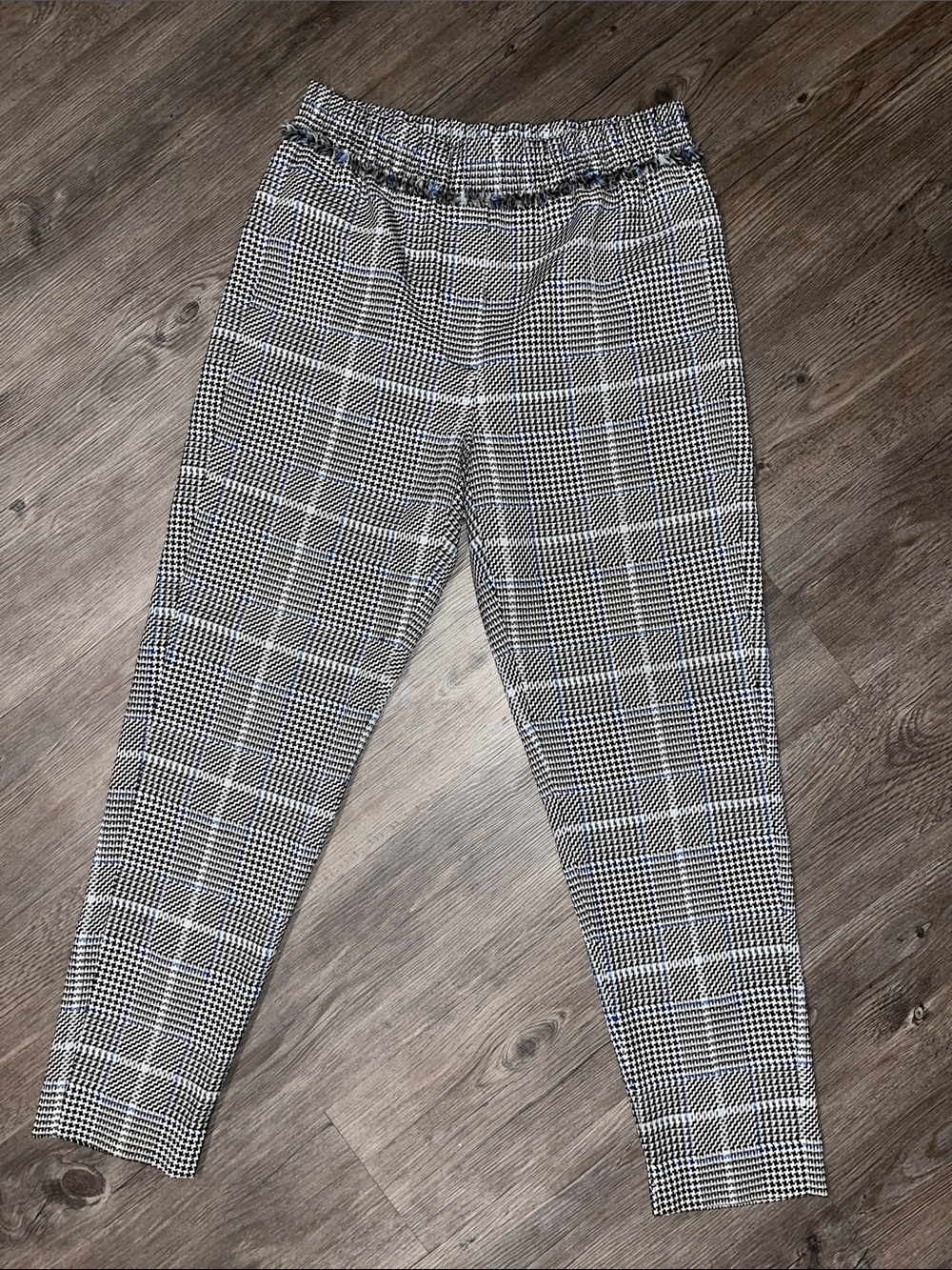 3.1 PHILLIP LIM Black & White Plaid Jogger Pants